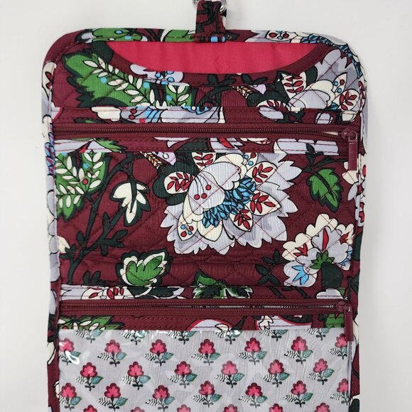 Vera Bradley Bordeaux Blooms Iconic Compact Hanging Organizer Quilted Fabric - Picture 4 of 8